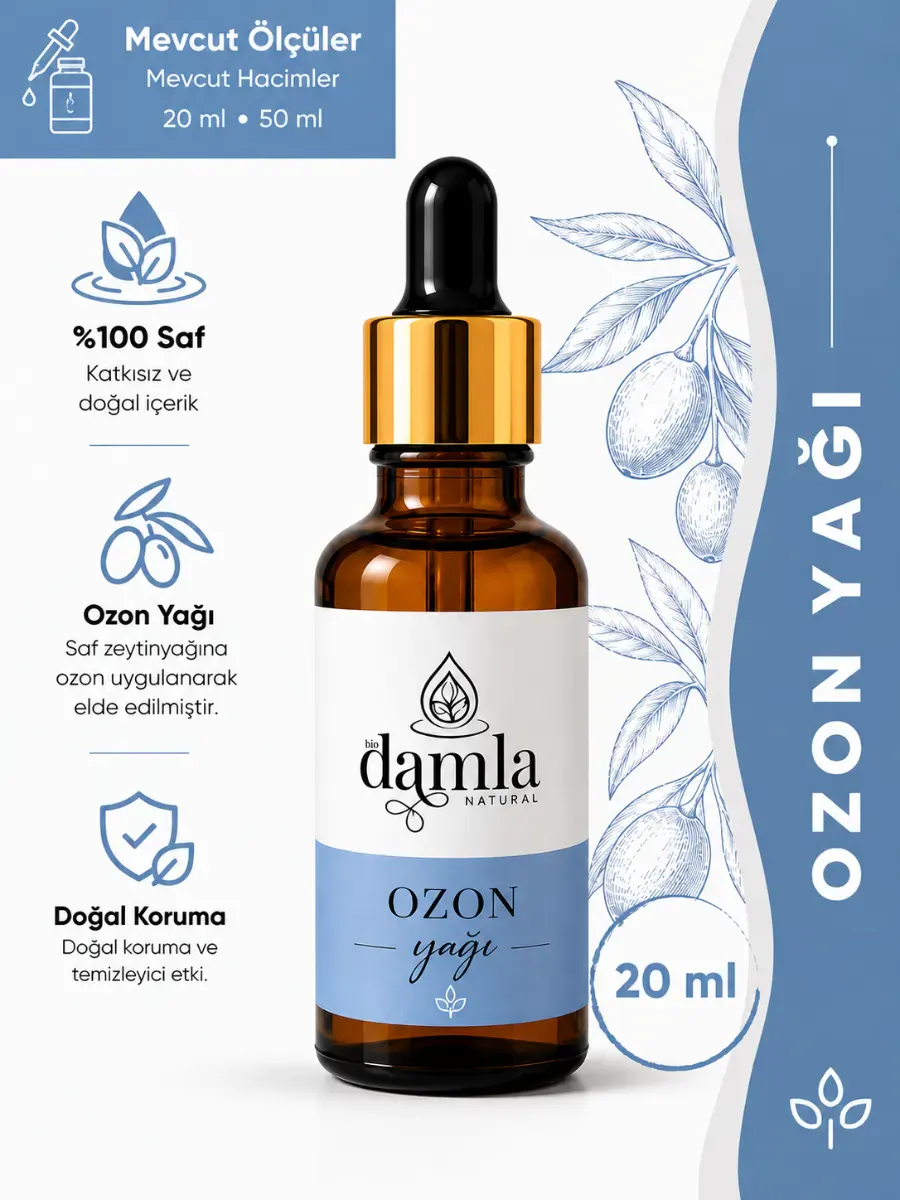 Ozon Yağı - Cilt Bakımı - Ozonlu Zeytinyağı %100 Saf ve Organik - Ozone Oil